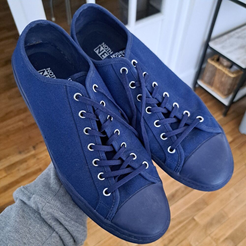 Nothing New Navy Blue Men's 10.5 Classic Low Top Sneaker Casual Shoes Recycled